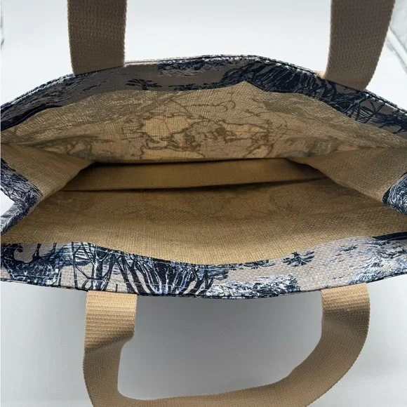 CHRISTIAN DIOR Around The World Graphic Canvas Large Tote Bag OS NEW - Picture 7 of 7